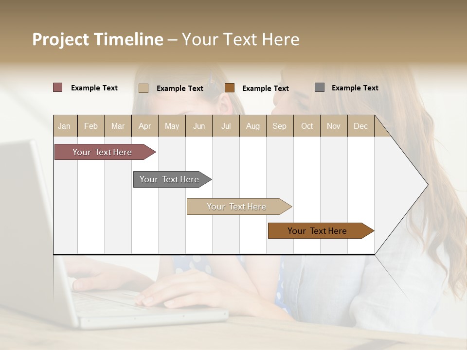 A Woman And A Little Girl Looking At A Laptop PowerPoint Template