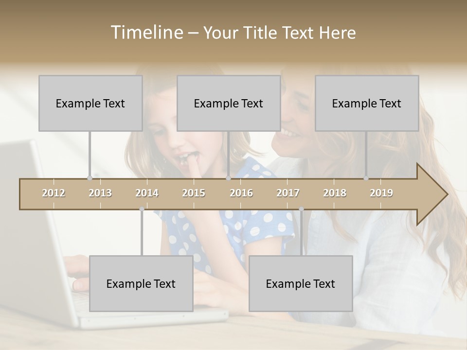 A Woman And A Little Girl Looking At A Laptop PowerPoint Template