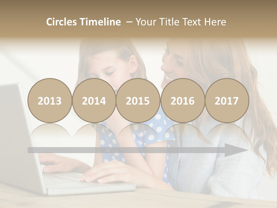 A Woman And A Little Girl Looking At A Laptop PowerPoint Template