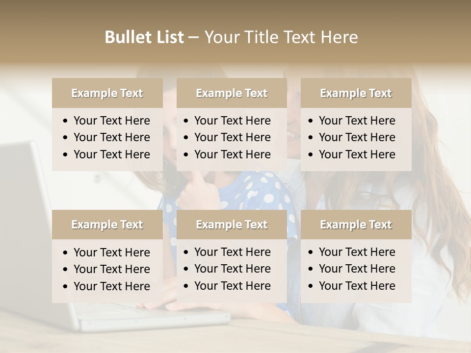 A Woman And A Little Girl Looking At A Laptop PowerPoint Template