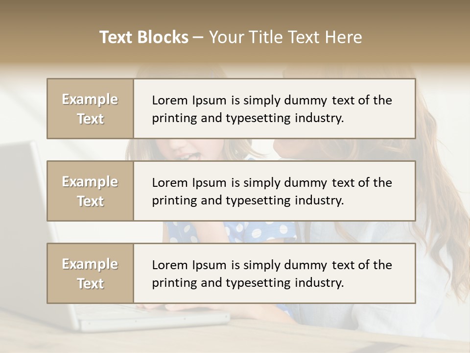 A Woman And A Little Girl Looking At A Laptop PowerPoint Template