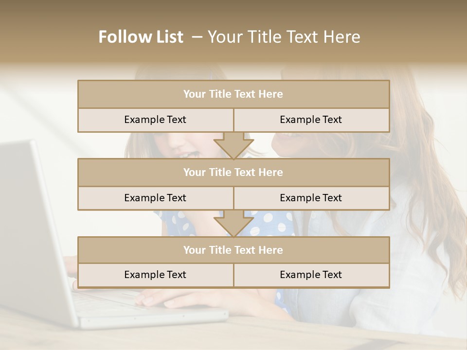 A Woman And A Little Girl Looking At A Laptop PowerPoint Template