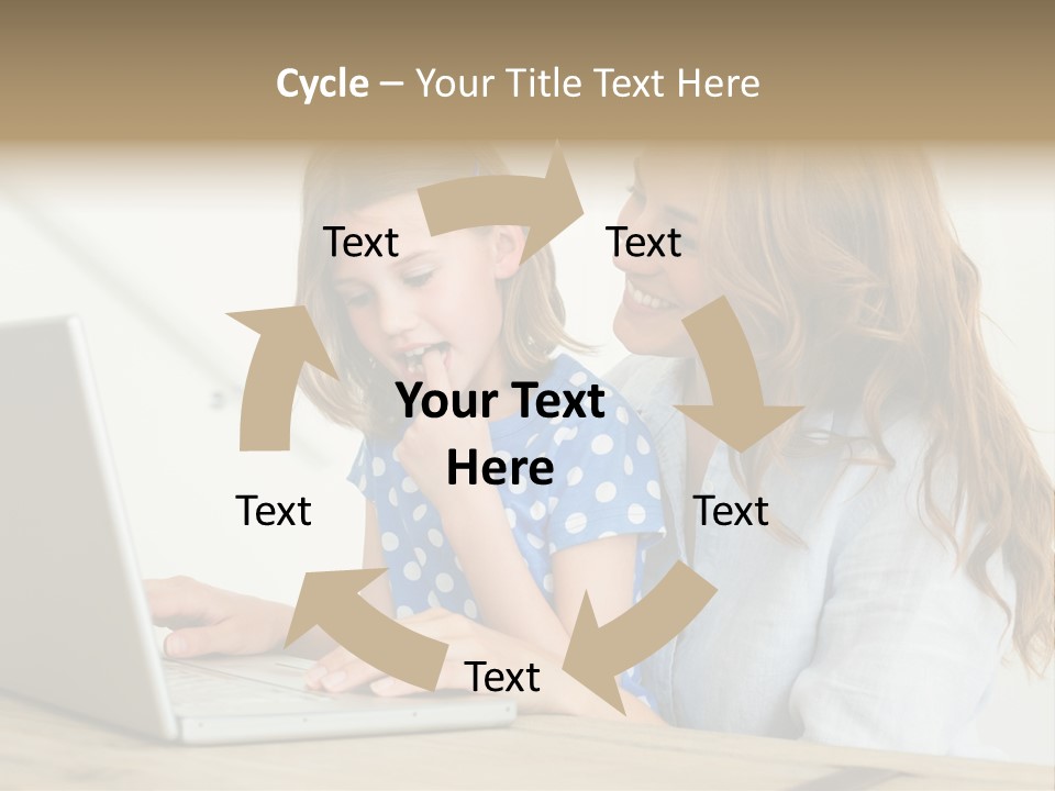 A Woman And A Little Girl Looking At A Laptop PowerPoint Template
