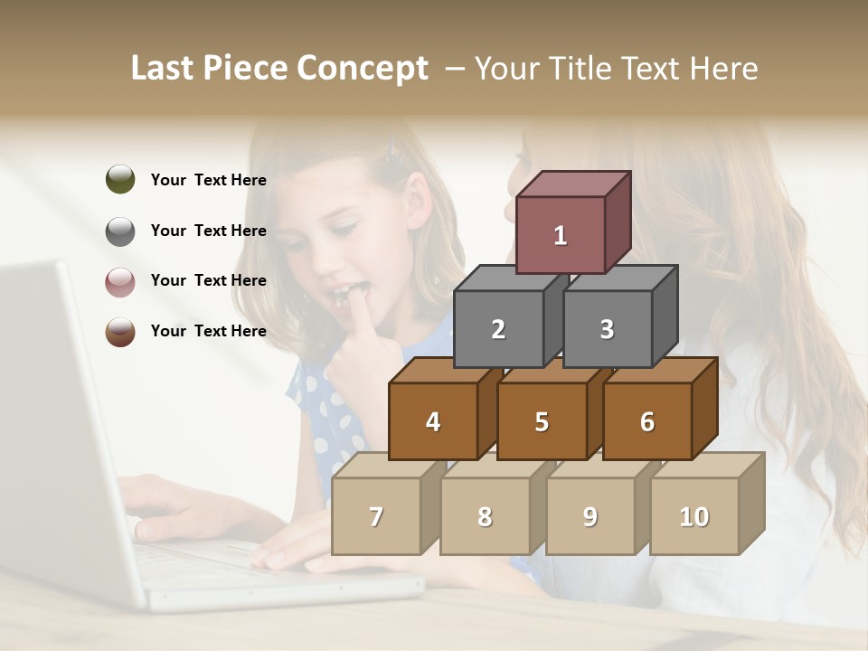 A Woman And A Little Girl Looking At A Laptop PowerPoint Template