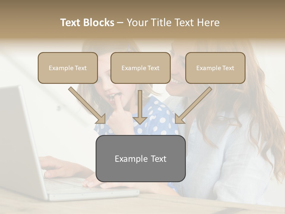A Woman And A Little Girl Looking At A Laptop PowerPoint Template