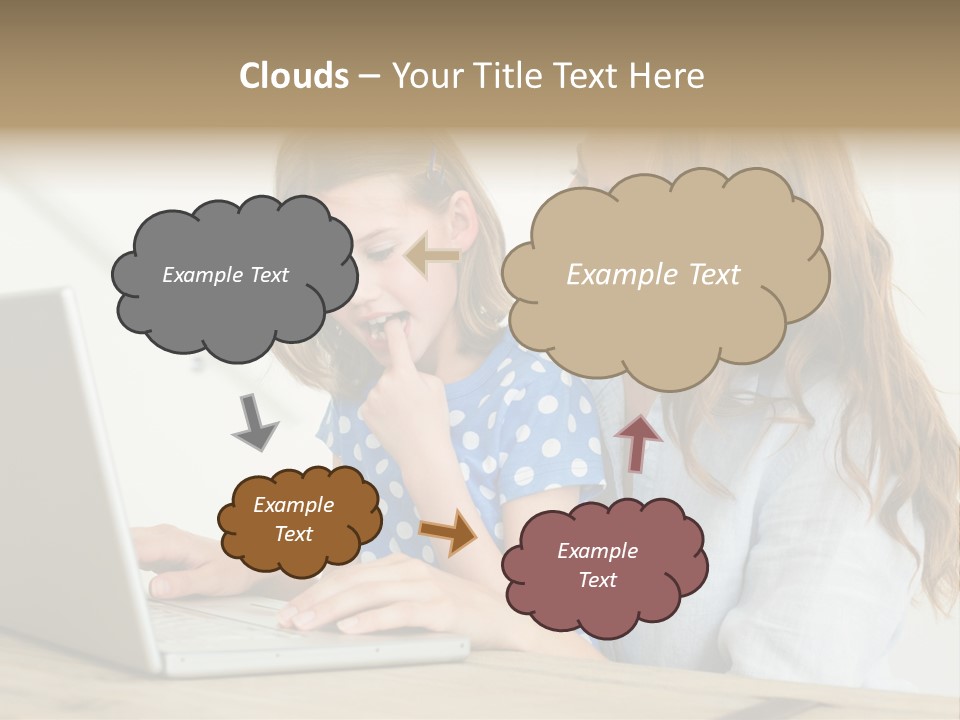 A Woman And A Little Girl Looking At A Laptop PowerPoint Template