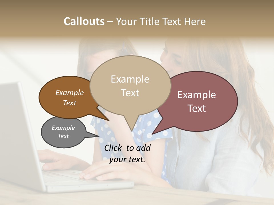 A Woman And A Little Girl Looking At A Laptop PowerPoint Template