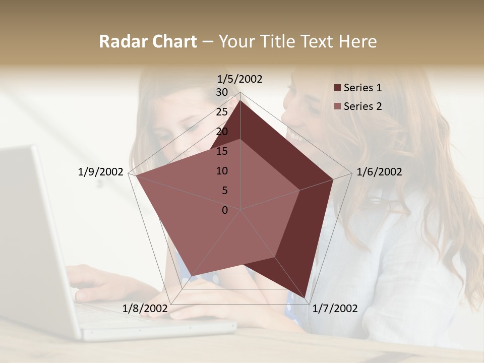 A Woman And A Little Girl Looking At A Laptop PowerPoint Template