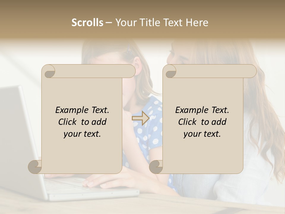 A Woman And A Little Girl Looking At A Laptop PowerPoint Template