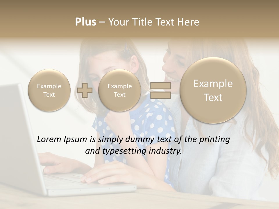 A Woman And A Little Girl Looking At A Laptop PowerPoint Template