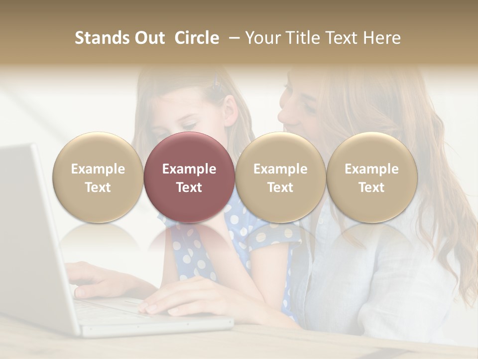 A Woman And A Little Girl Looking At A Laptop PowerPoint Template