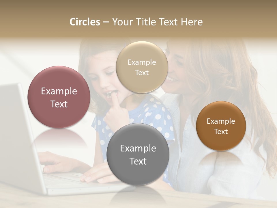 A Woman And A Little Girl Looking At A Laptop PowerPoint Template