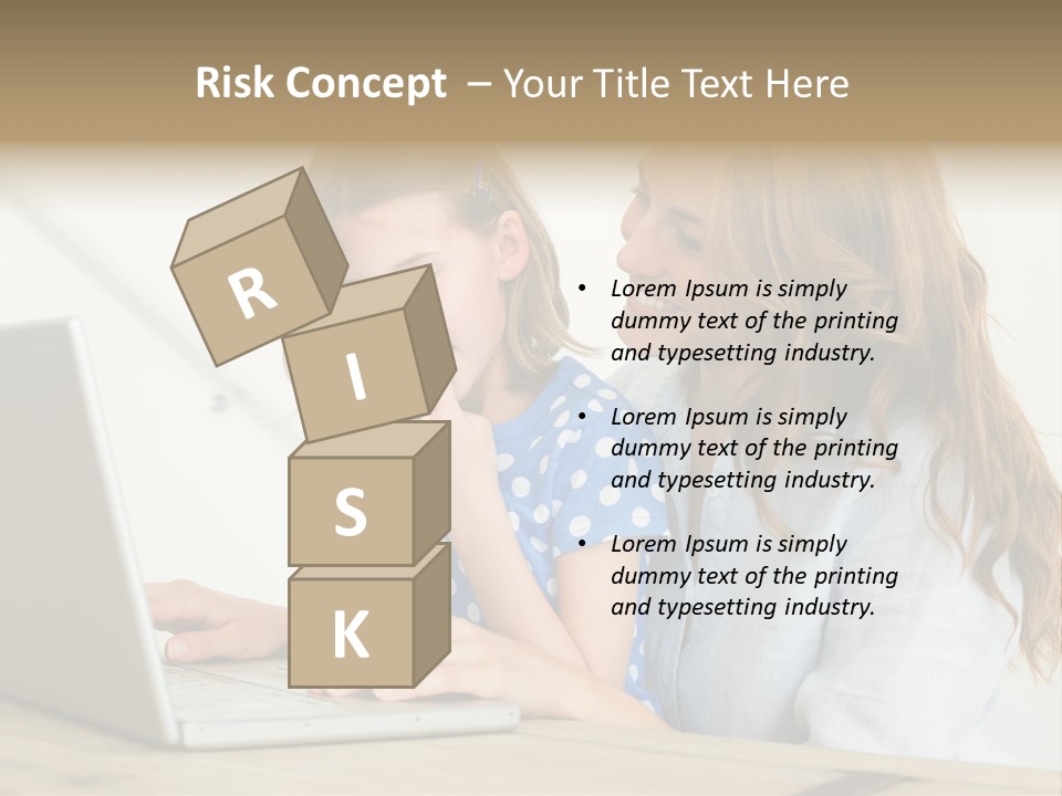 A Woman And A Little Girl Looking At A Laptop PowerPoint Template