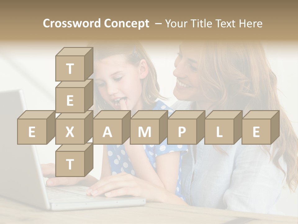 A Woman And A Little Girl Looking At A Laptop PowerPoint Template