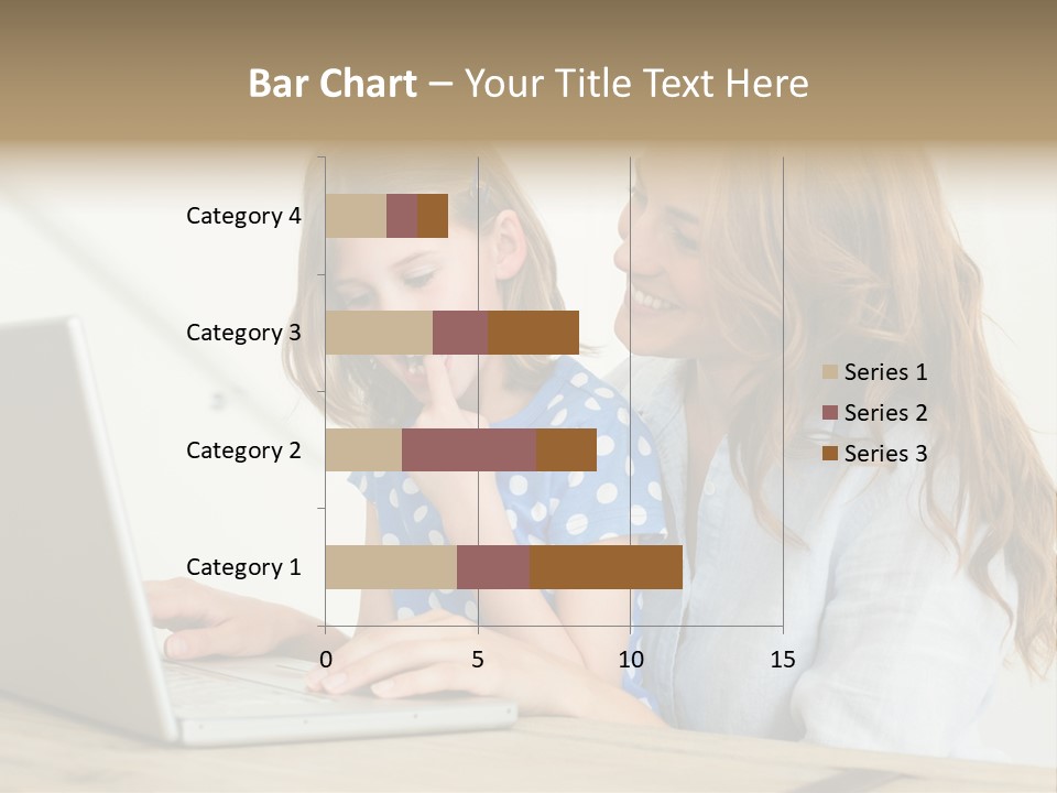 A Woman And A Little Girl Looking At A Laptop PowerPoint Template
