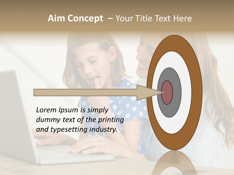 A Woman And A Little Girl Looking At A Laptop PowerPoint Template