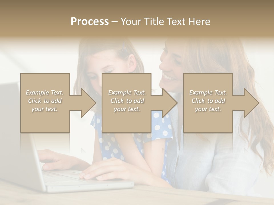 A Woman And A Little Girl Looking At A Laptop PowerPoint Template
