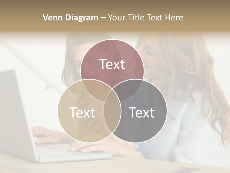 A Woman And A Little Girl Looking At A Laptop PowerPoint Template