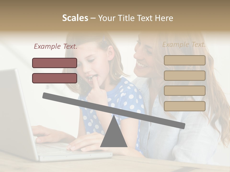A Woman And A Little Girl Looking At A Laptop PowerPoint Template
