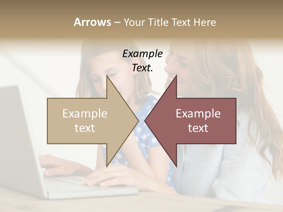 A Woman And A Little Girl Looking At A Laptop PowerPoint Template