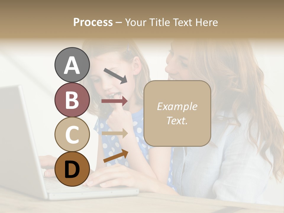 A Woman And A Little Girl Looking At A Laptop PowerPoint Template