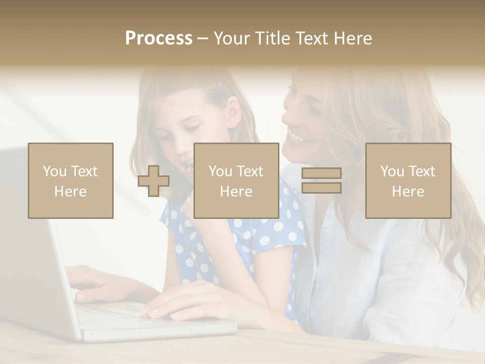 A Woman And A Little Girl Looking At A Laptop PowerPoint Template