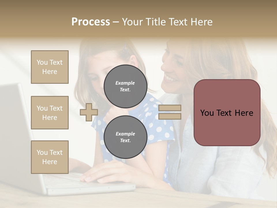 A Woman And A Little Girl Looking At A Laptop PowerPoint Template