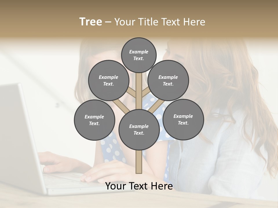 A Woman And A Little Girl Looking At A Laptop PowerPoint Template