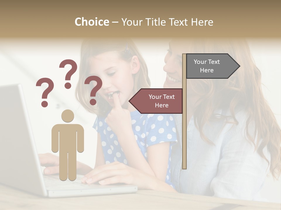 A Woman And A Little Girl Looking At A Laptop PowerPoint Template