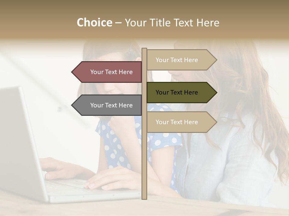 A Woman And A Little Girl Looking At A Laptop PowerPoint Template
