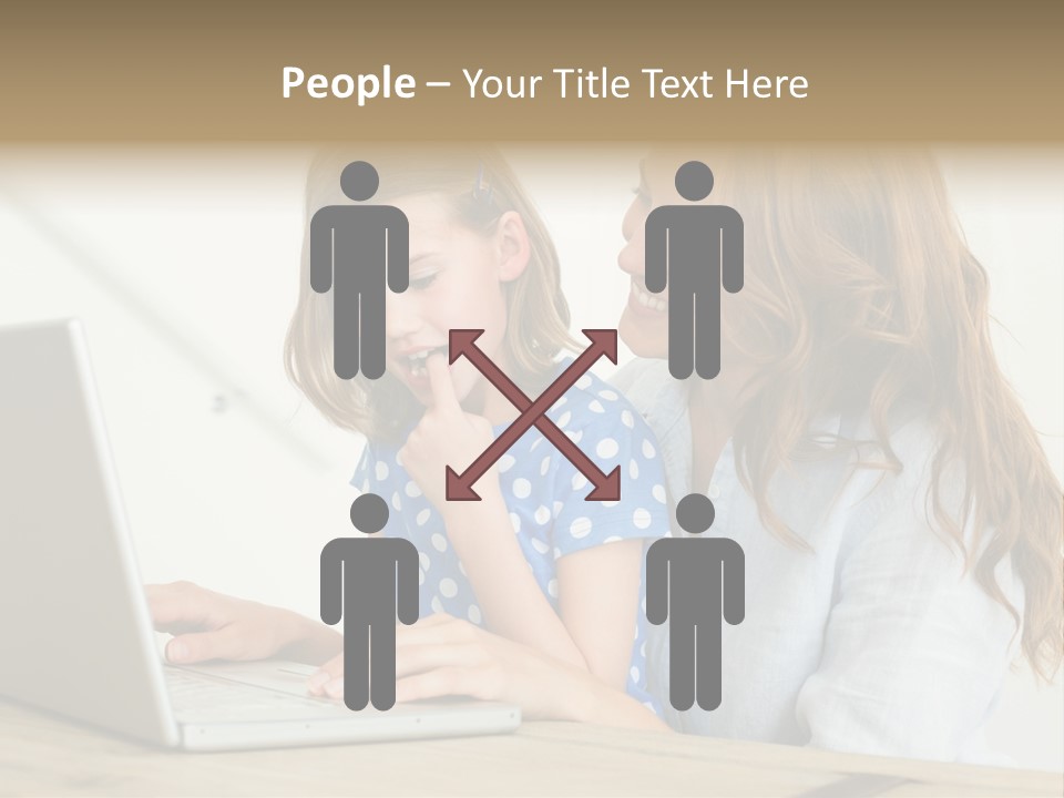 A Woman And A Little Girl Looking At A Laptop PowerPoint Template