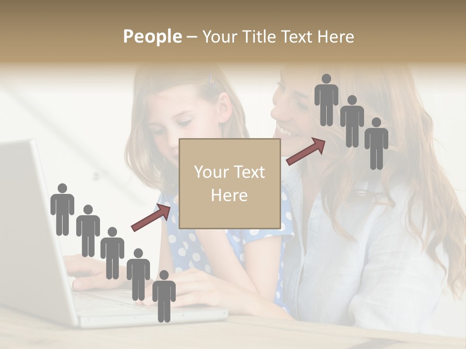 A Woman And A Little Girl Looking At A Laptop PowerPoint Template