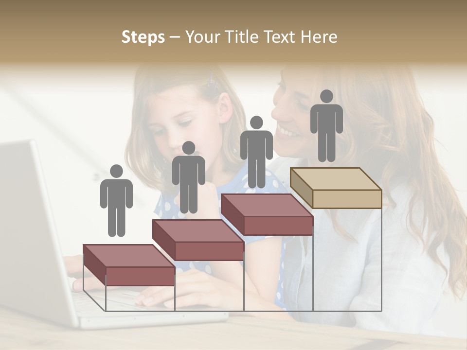 A Woman And A Little Girl Looking At A Laptop PowerPoint Template