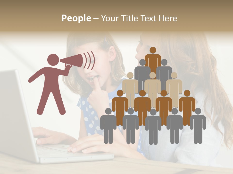 A Woman And A Little Girl Looking At A Laptop PowerPoint Template