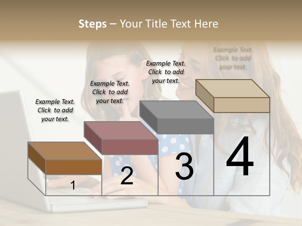 A Woman And A Little Girl Looking At A Laptop PowerPoint Template