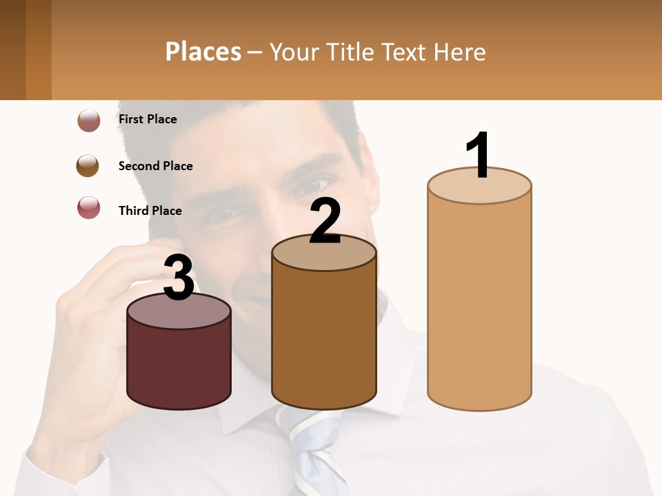 A Smiling Man Talking On A Cell Phone PowerPoint Template