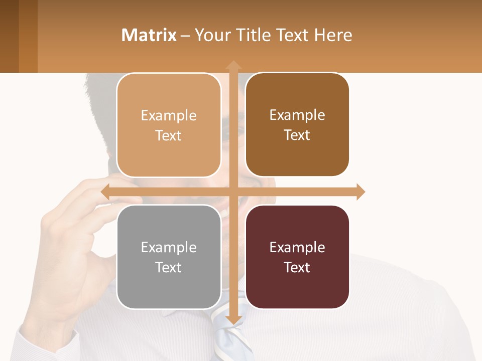 A Smiling Man Talking On A Cell Phone PowerPoint Template