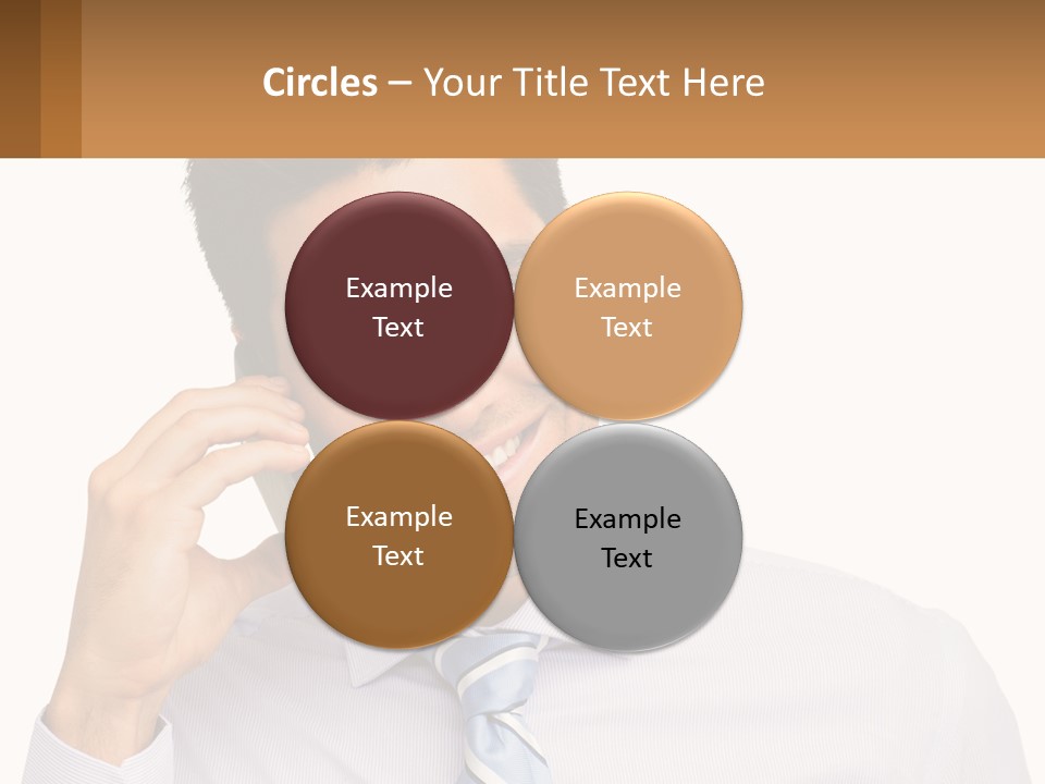 A Smiling Man Talking On A Cell Phone PowerPoint Template