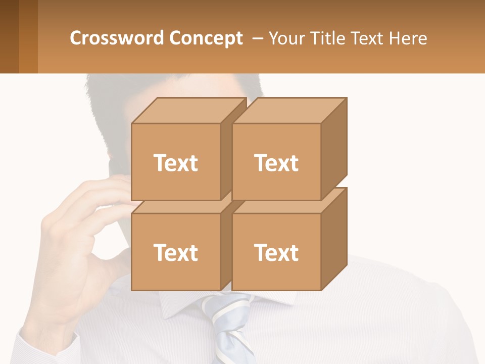 A Smiling Man Talking On A Cell Phone PowerPoint Template