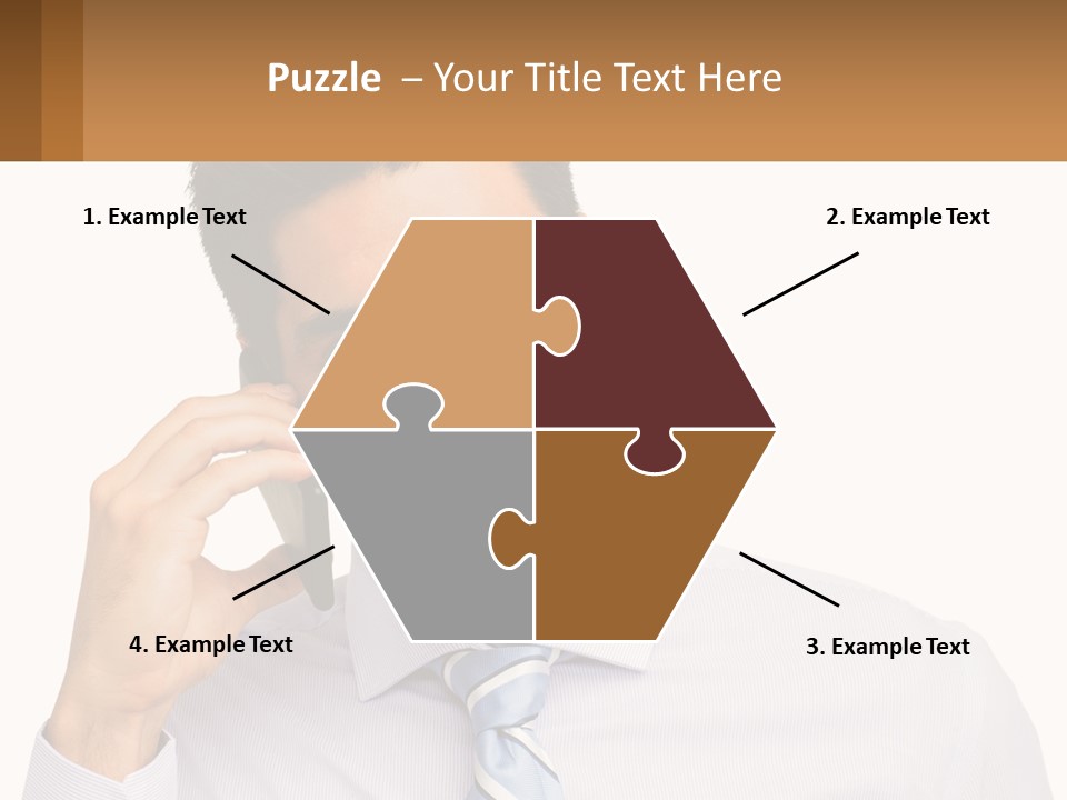 A Smiling Man Talking On A Cell Phone PowerPoint Template