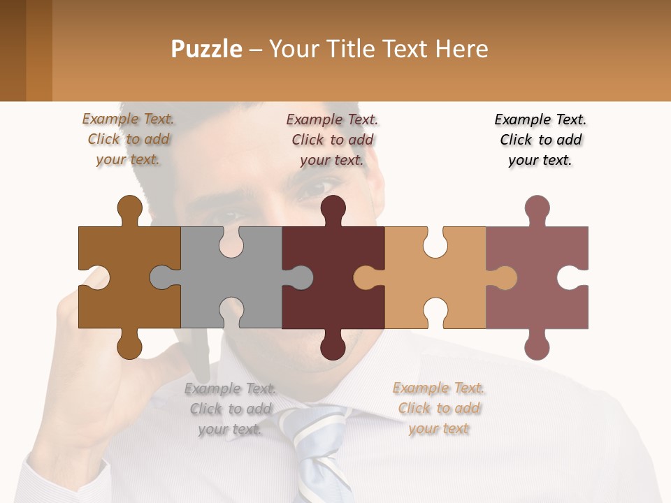A Smiling Man Talking On A Cell Phone PowerPoint Template