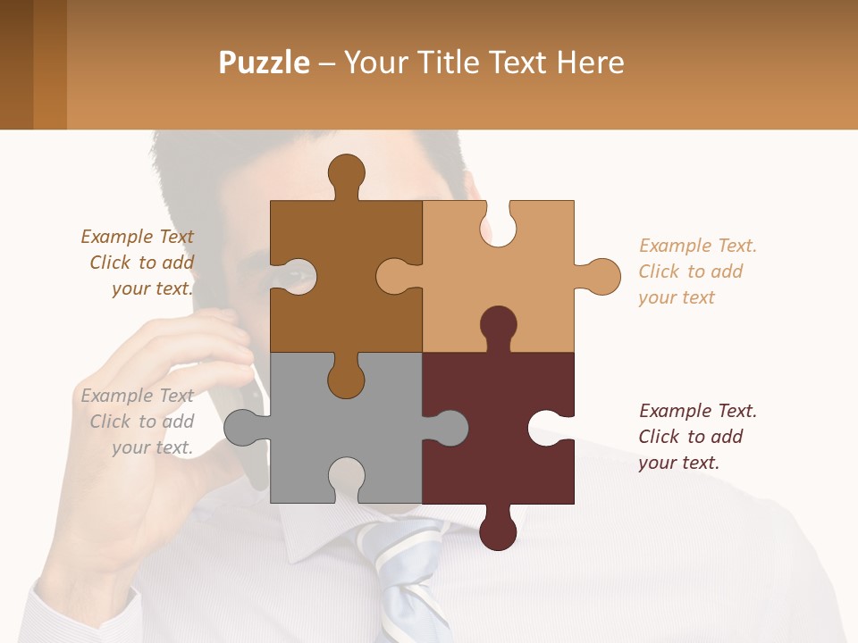 A Smiling Man Talking On A Cell Phone PowerPoint Template