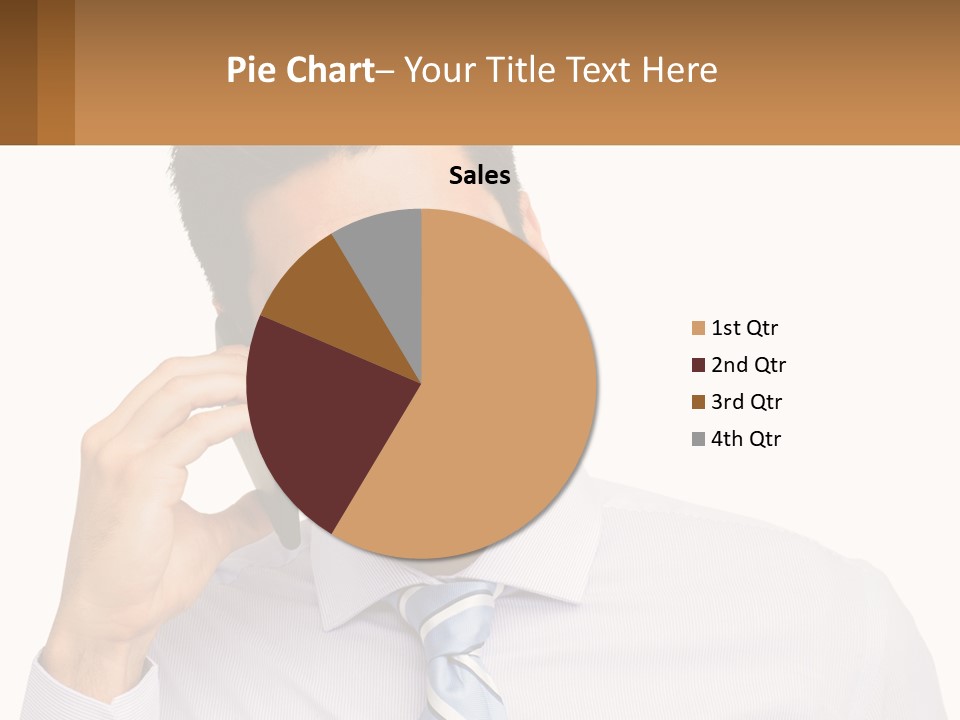 A Smiling Man Talking On A Cell Phone PowerPoint Template