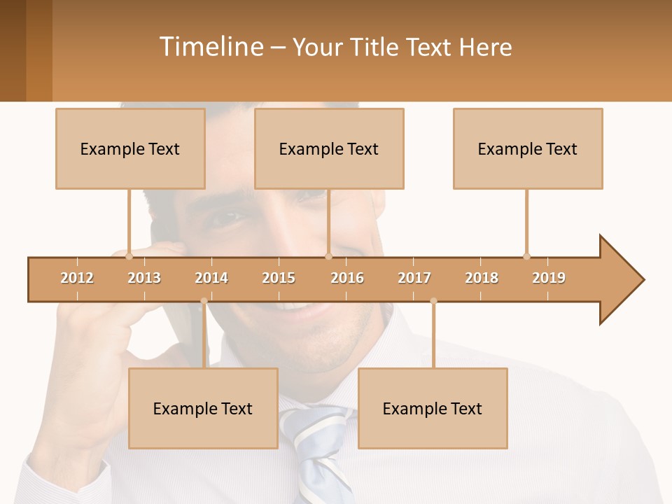 A Smiling Man Talking On A Cell Phone PowerPoint Template