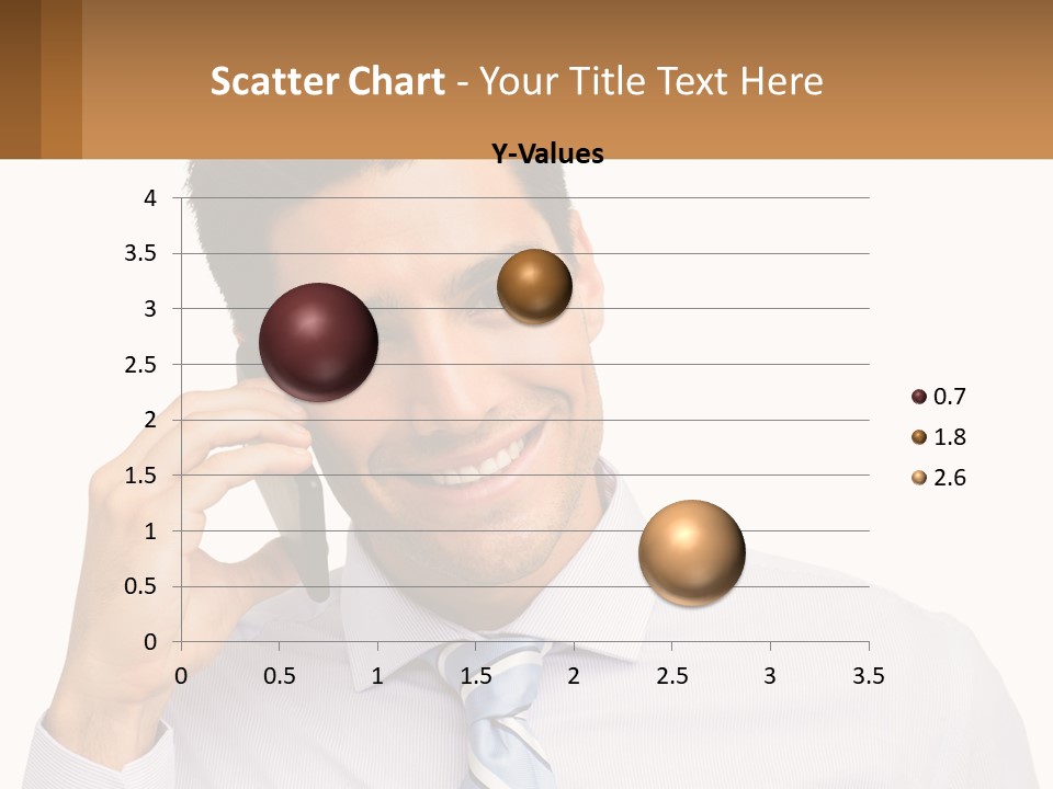 A Smiling Man Talking On A Cell Phone PowerPoint Template