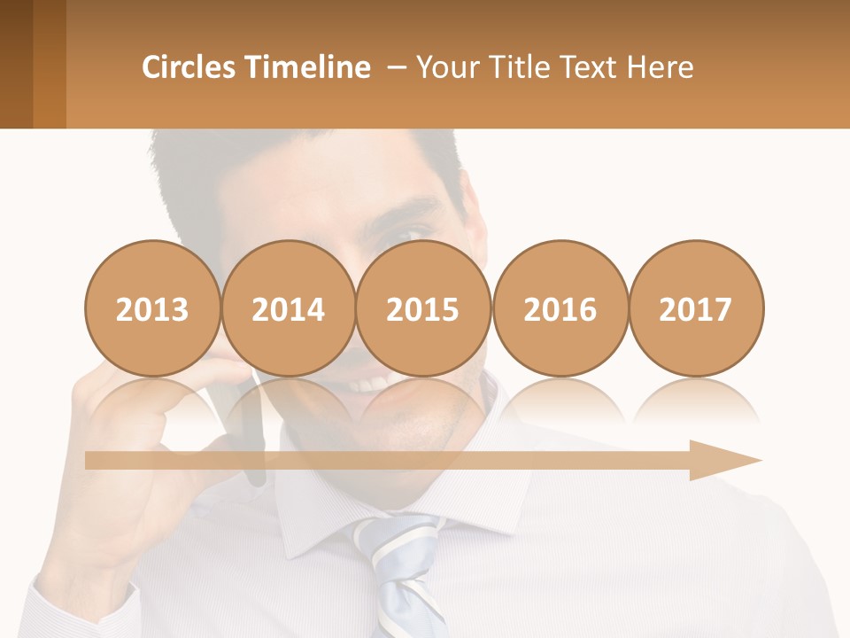 A Smiling Man Talking On A Cell Phone PowerPoint Template