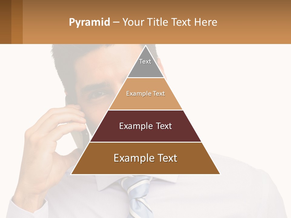 A Smiling Man Talking On A Cell Phone PowerPoint Template