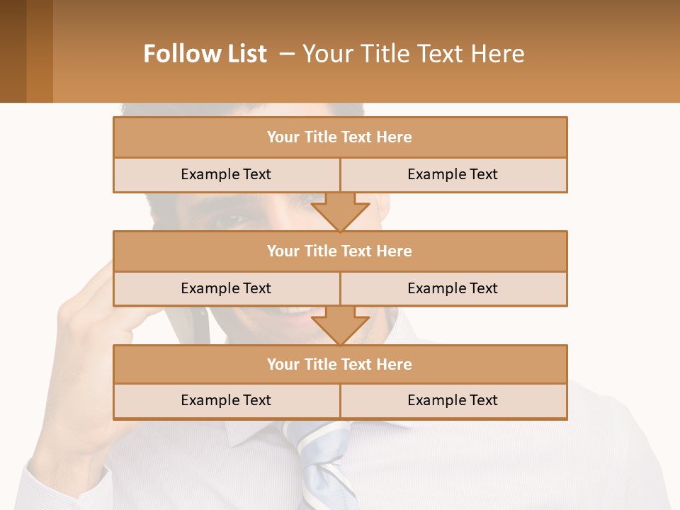 A Smiling Man Talking On A Cell Phone PowerPoint Template