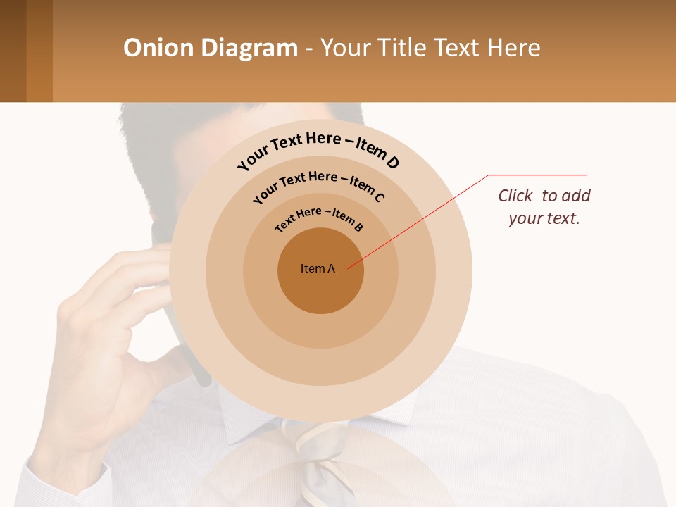 A Smiling Man Talking On A Cell Phone PowerPoint Template