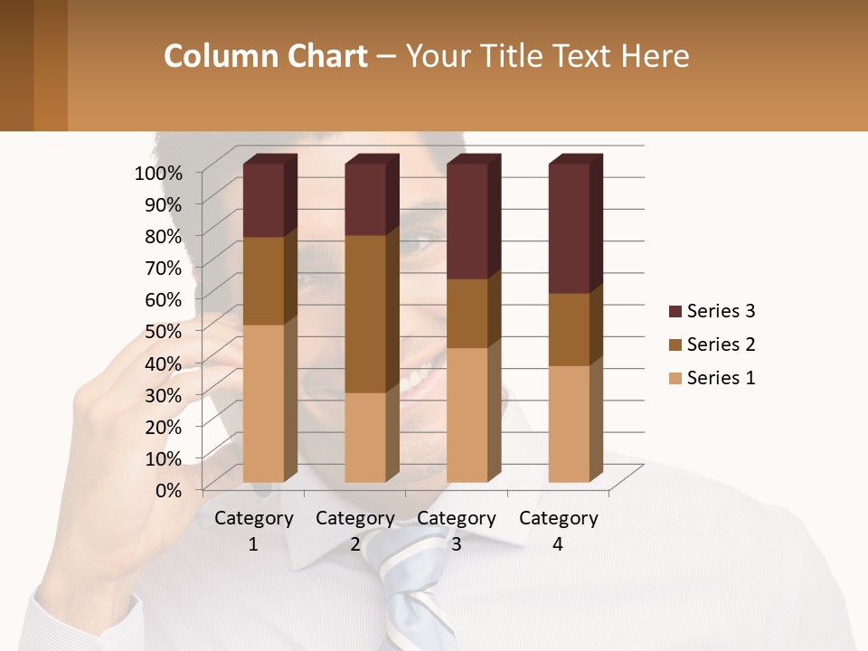 A Smiling Man Talking On A Cell Phone PowerPoint Template